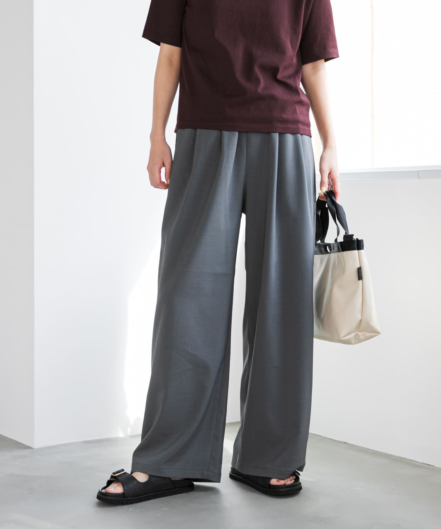 URBAN RESEARCH DOORS「『UR TECH』完声/涼ギャザーワイドパンツ」|その他|