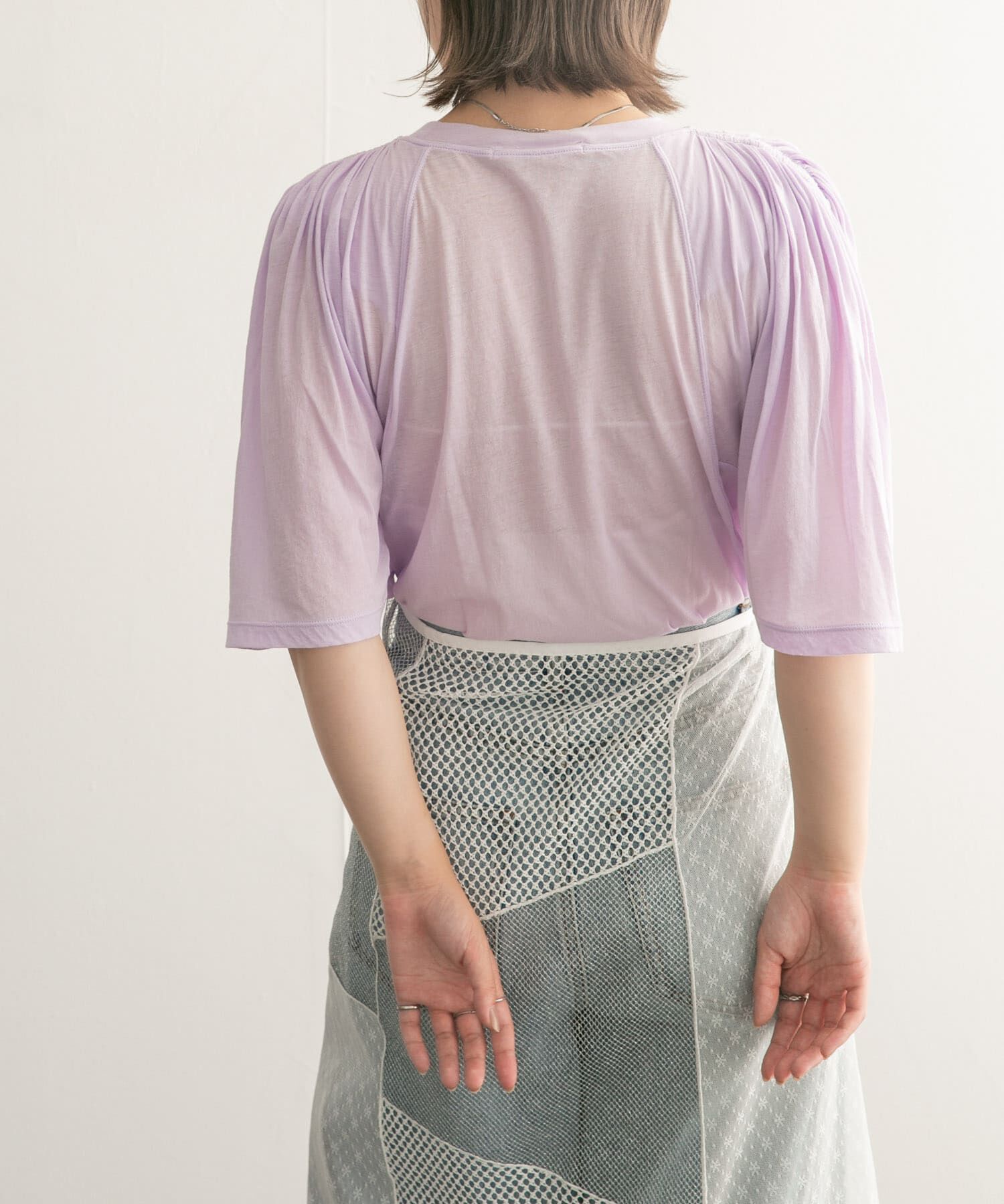  「フリルスリーブシアーカットソー」|Tシャツ・カットソー|