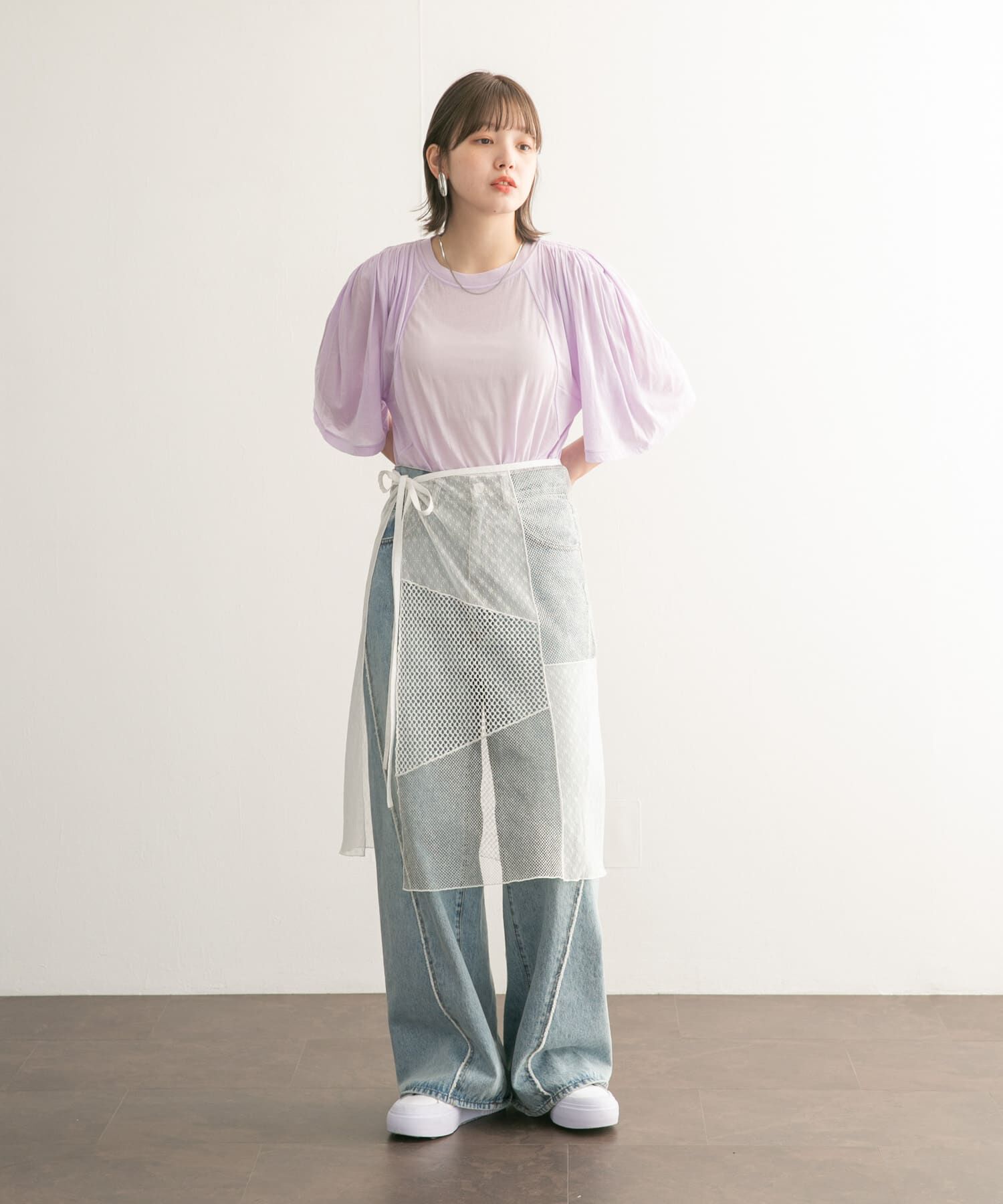  「フリルスリーブシアーカットソー」|Tシャツ・カットソー|