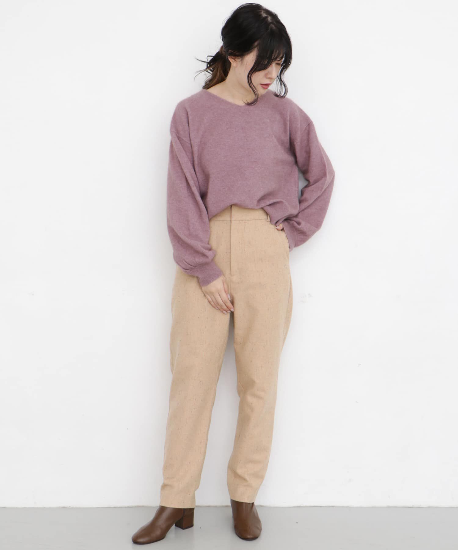  「カラーネップテーパードパンツ」|その他|