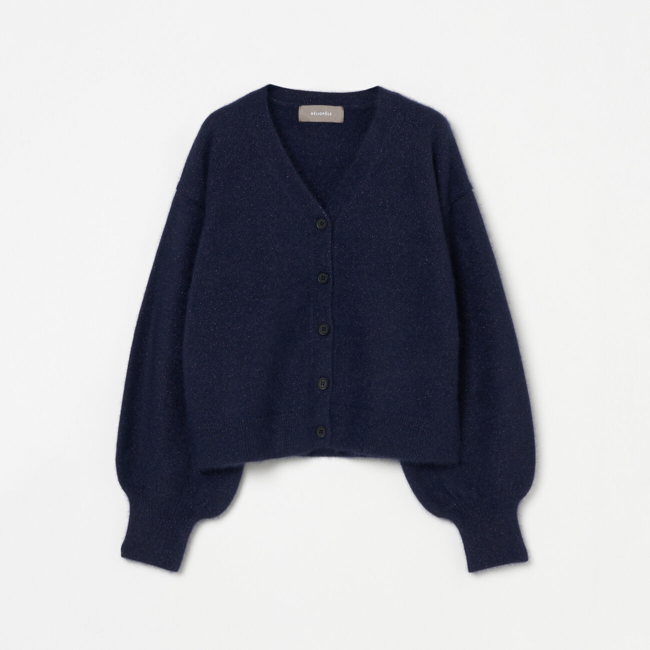 HELIOPOLE「HELIOPOLE GLITTER RACCOON CARDIGAN」|ニット・セーター|ネイビー