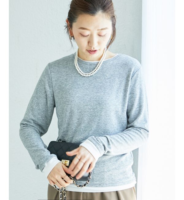  「レイヤードライクカットソー」|Tシャツ・カットソー|L／グレー
