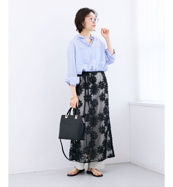  「TORRAZZO DONNAフローラルレースラップスカート」|スカート|