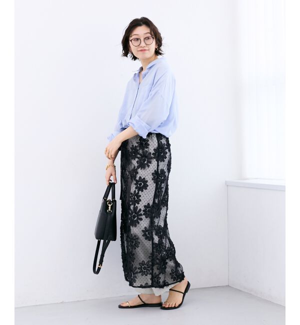  「TORRAZZO DONNAフローラルレースラップスカート」|スカート|