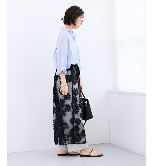  「TORRAZZO DONNAフローラルレースラップスカート」|スカート|