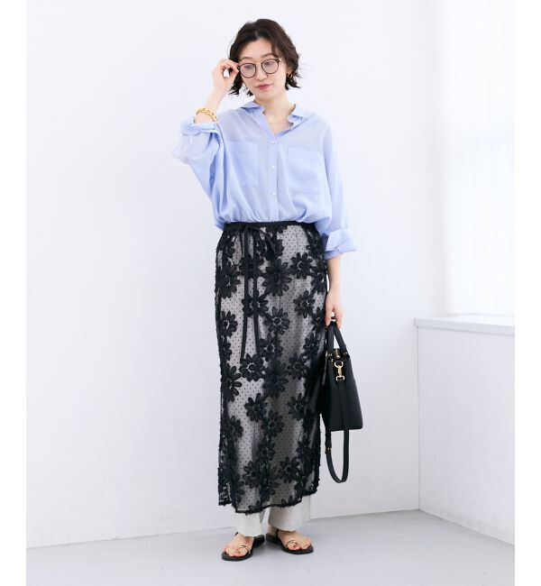  「TORRAZZO DONNAフローラルレースラップスカート」|スカート|