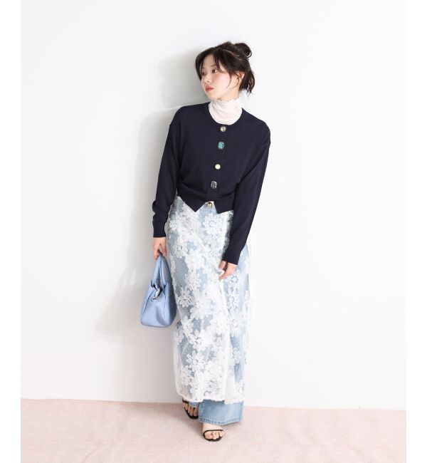 「TORRAZZO DONNAフローラルレースラップスカート」|スカート|