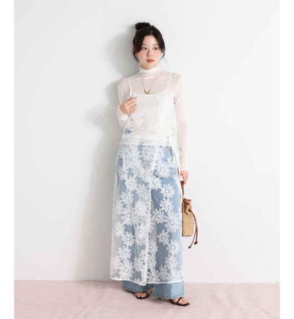  「TORRAZZO DONNAフローラルレースラップスカート」|スカート|