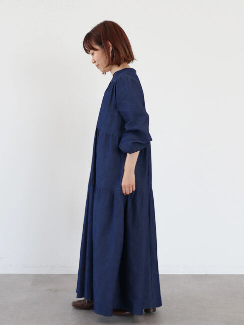  「【WEB限定・小柄女性向け】ティアードデニムロングワンピース」|ワンピース|