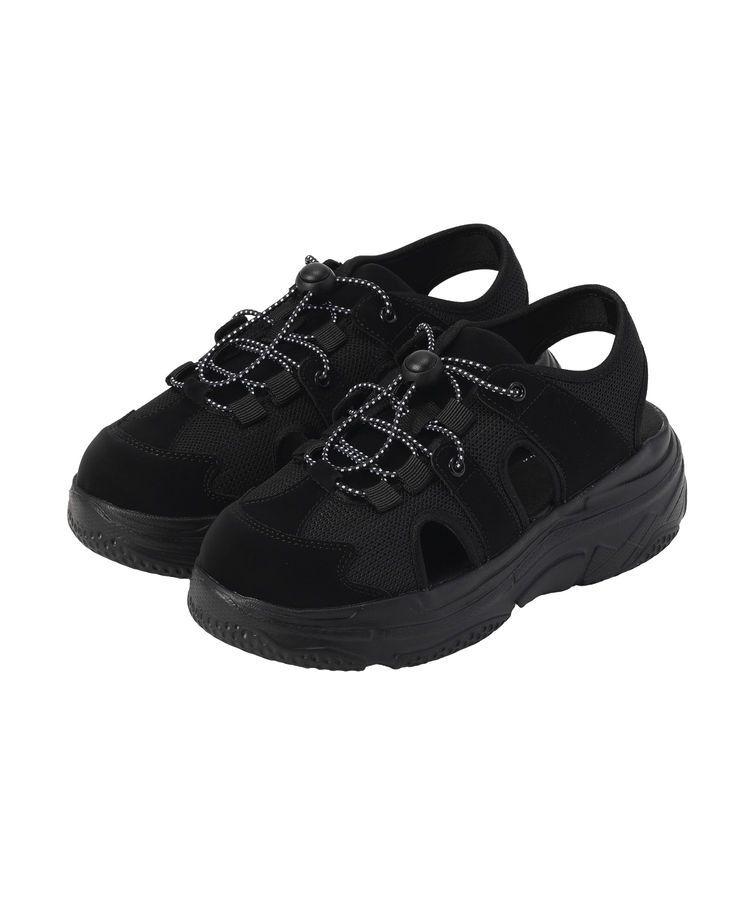 Green Parks「メッシュコンビドロコードスニーカーサンダル」|サンダル|Black