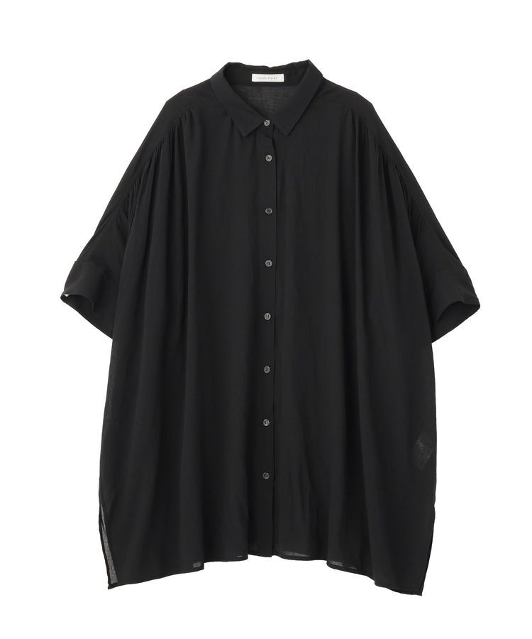 Green Parks「スラブシアーシャツチュニック」|ワンピース|Black