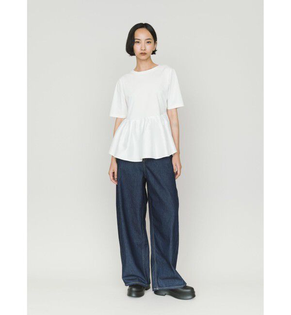 MIDIUMISOLID「MIDIUMISOLID for Ladies ウーブン スイッチング 2way ペプラム」|Tシャツ・カットソー|