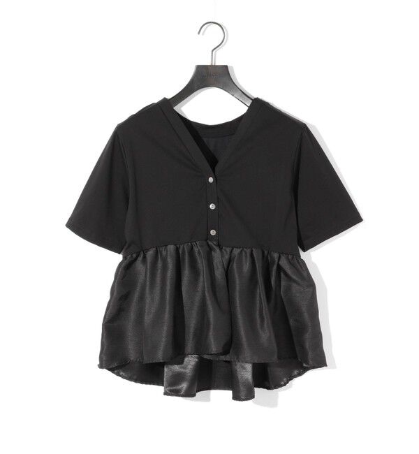 MIDIUMISOLID「MIDIUMISOLID for Ladies ウーブン スイッチング 2way ペプラム」|Tシャツ・カットソー|