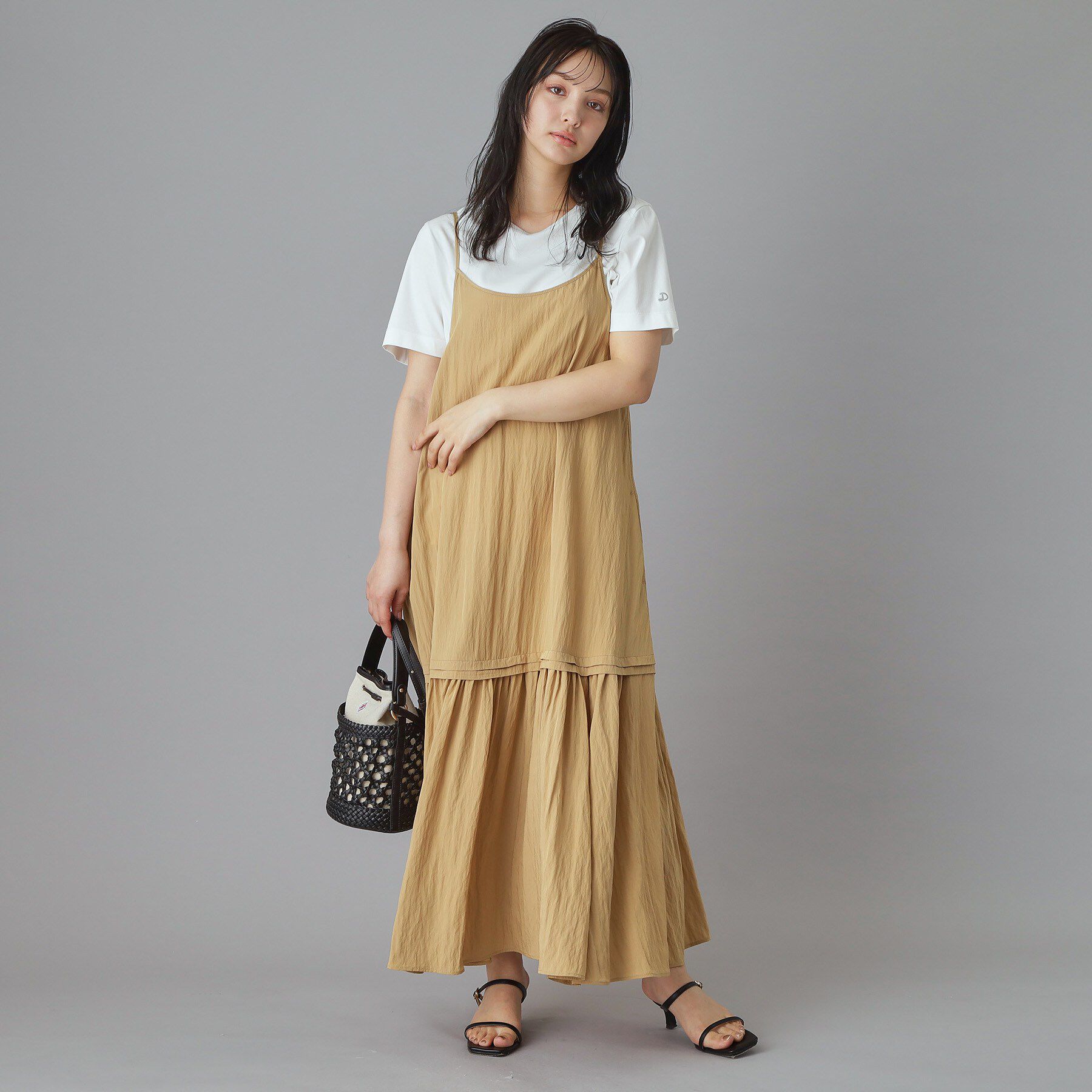 DRESSTERIOR「【ウォッシャブル】ワッシャーボリュームフレアキャミワンピース」|ワンピース|