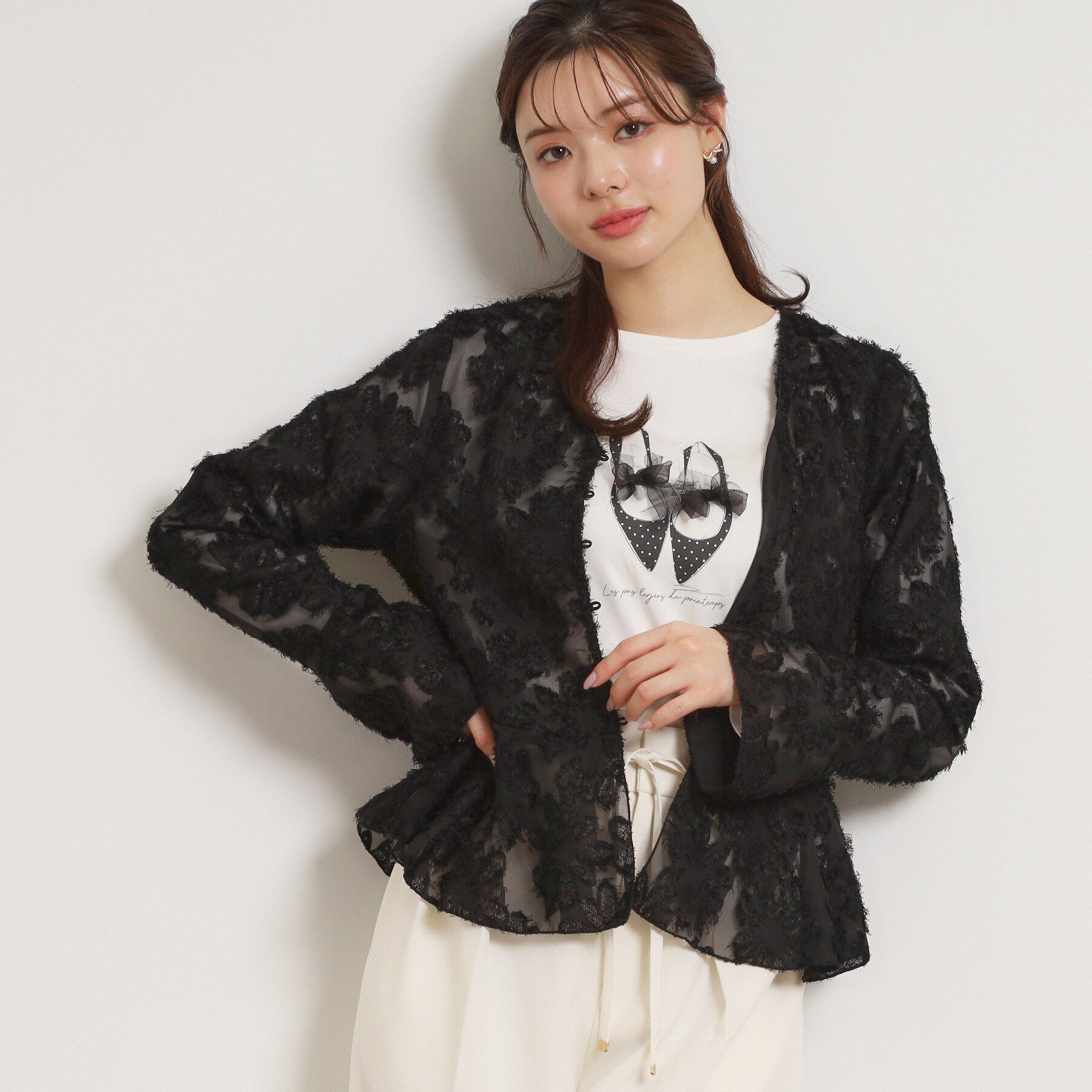 Couture broach「ペプラムフラワーモチーフブラウス」|シャツ・ブラウス|