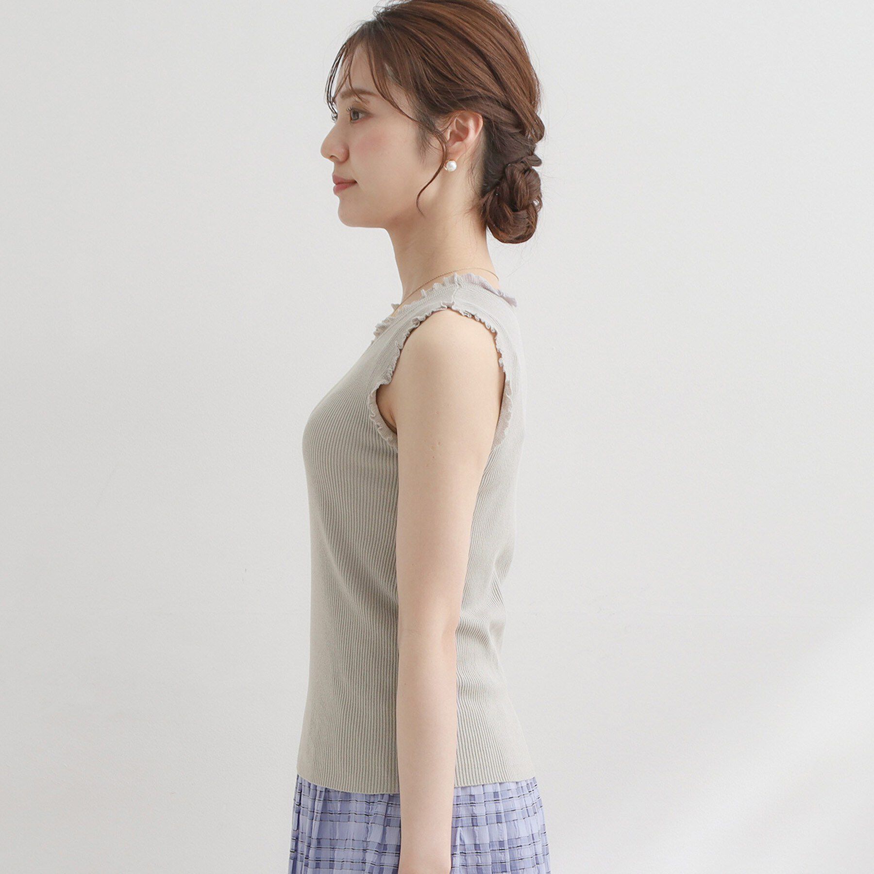 Couture broach「フリルニットタンクトップ」|キャミソール|
