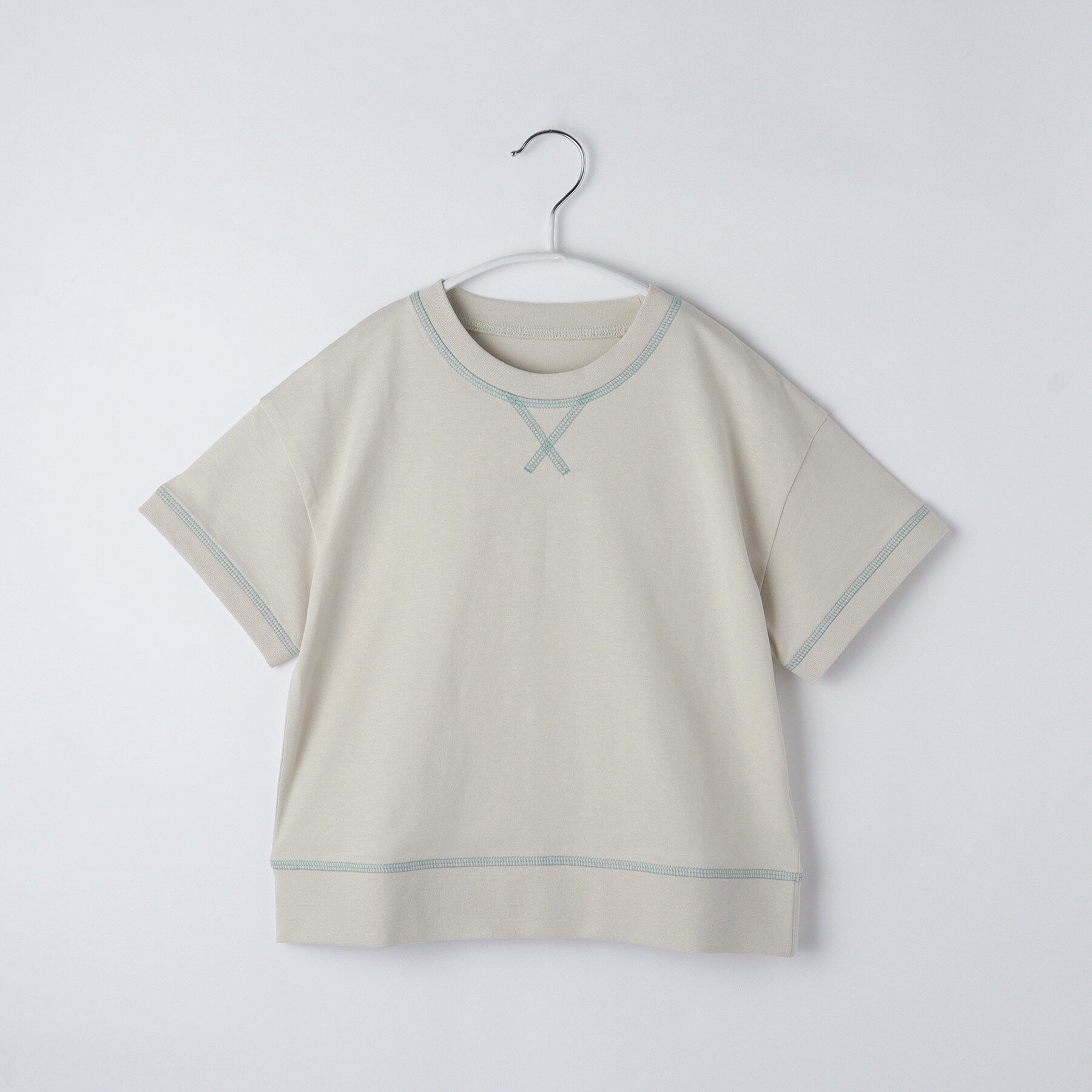 THE SHOP TK「【110－160】配色ステッチガゼットTEE」|Tシャツ・カットソー|ライトベージュ(05