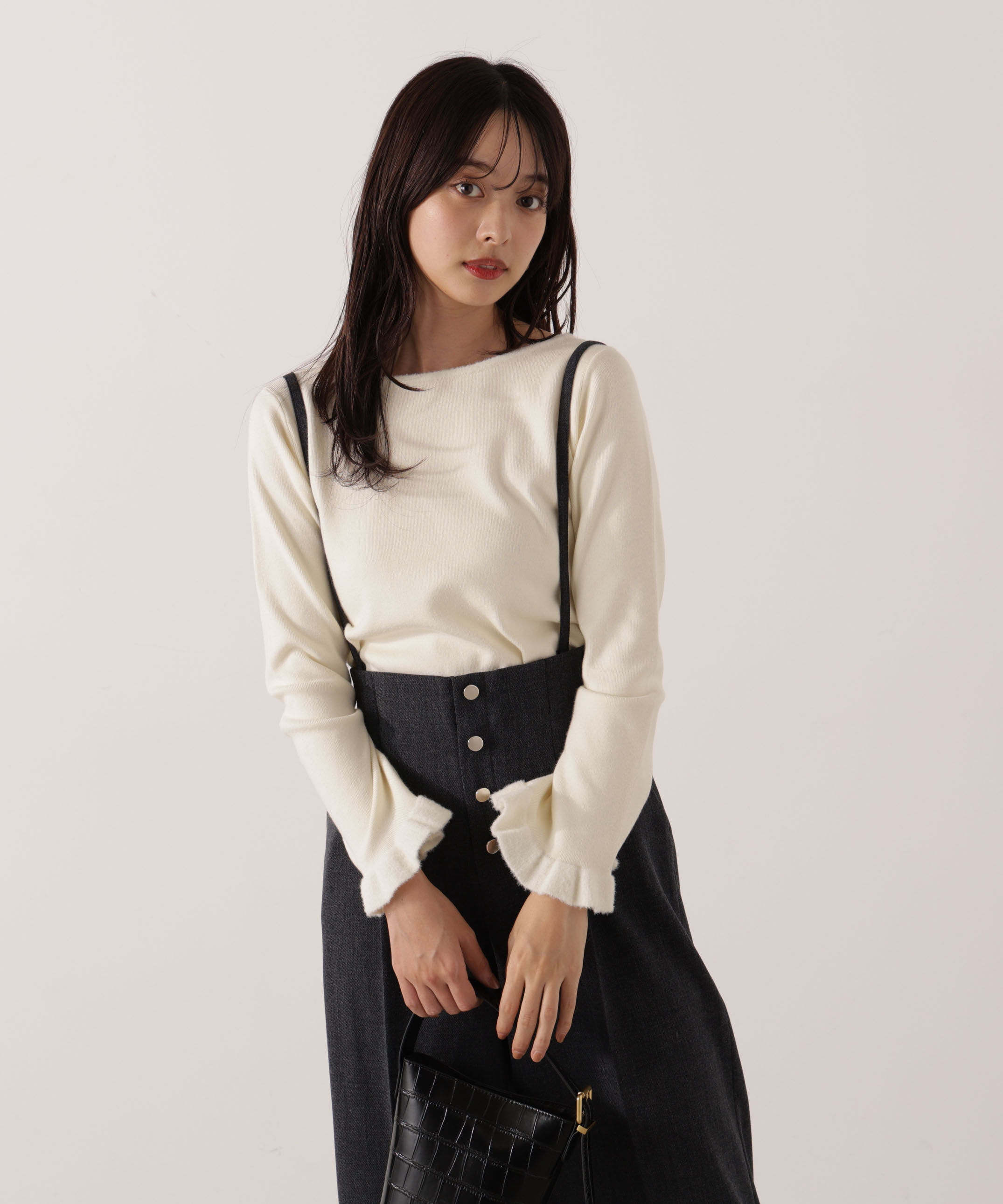 PROPORTION BODY DRESSING「ミニフェザー部分スリーブニット  25AW」|ニット・セーター|