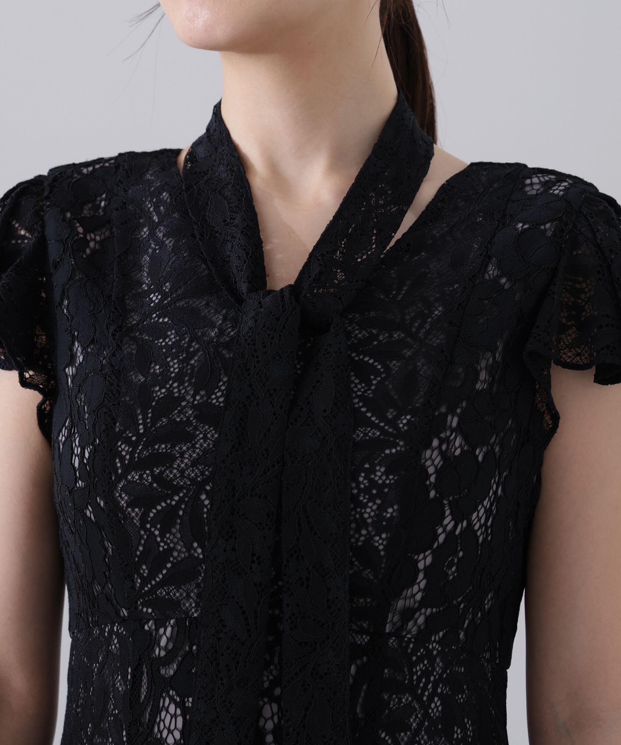 PROPORTION BODY DRESSING「＜Ｌ＞タイ付きレースワンピース」|ワンピース|