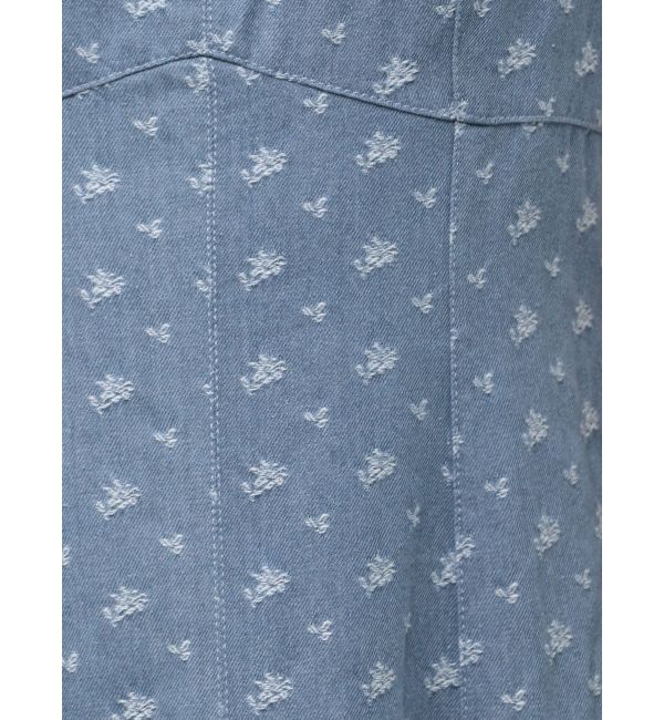 CALNAMUR「DENIM JACQUARD FLOWER OP/デニムジャガードフラワーワンピース」|ワンピース|