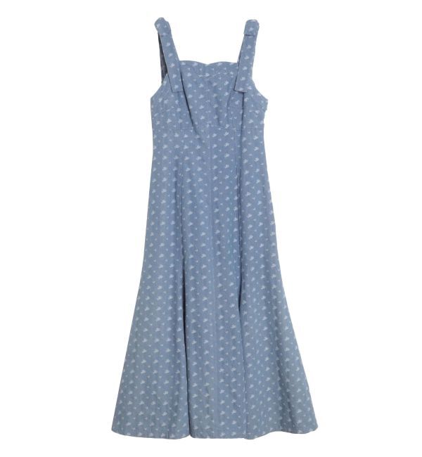 CALNAMUR「DENIM JACQUARD FLOWER OP/デニムジャガードフラワーワンピース」|ワンピース|