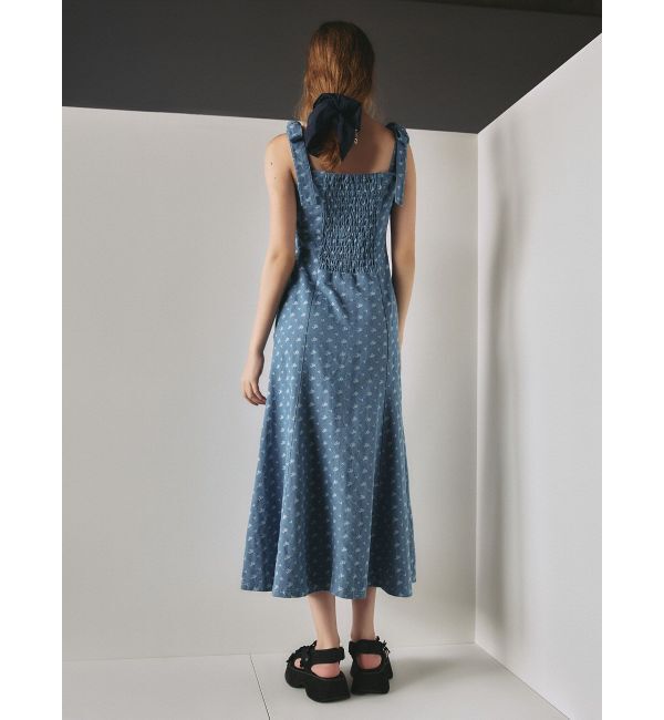 CALNAMUR「DENIM JACQUARD FLOWER OP/デニムジャガードフラワーワンピース」|ワンピース|