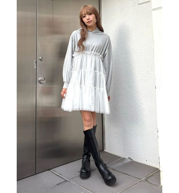 CALNAMUR「2WAYチュールオーバースウェットワンピース」|ワンピース|