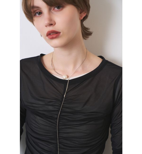 ELENDEEK「PEARL SLIDER NECKLACE」|ネックレス|シルバー