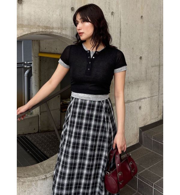 MURUA「ヘンリーネックレイヤードトップス」|Tシャツ・カットソー|