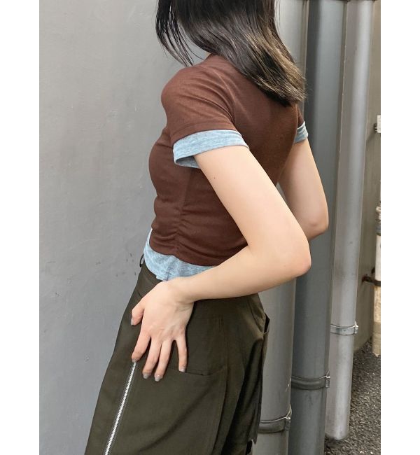 MURUA「ヘンリーネックレイヤードトップス」|Tシャツ・カットソー|