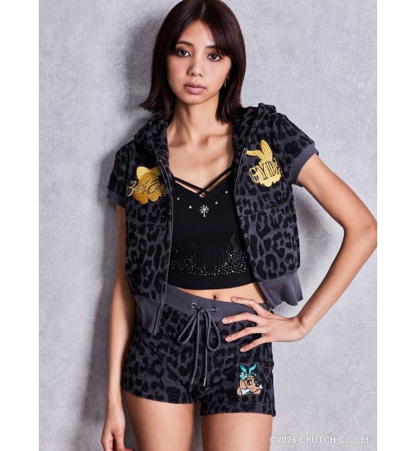 GYDA「GYDA&times;GALFY leopard pile マイクロショートパンツ」|その他|