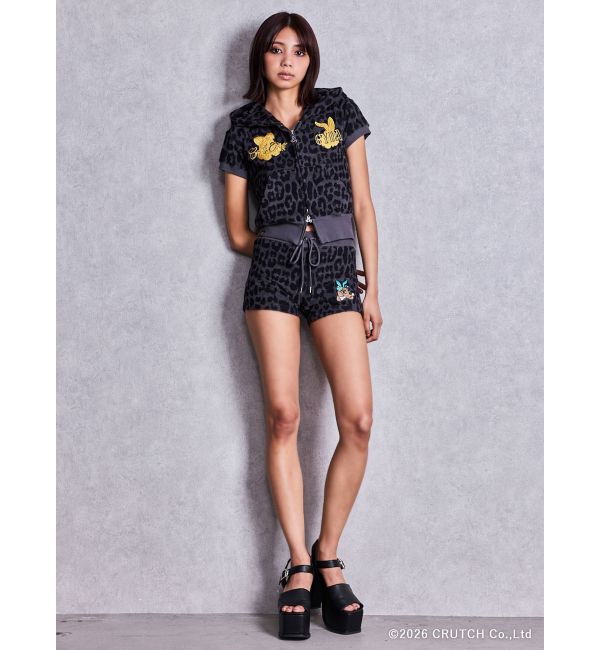 GYDA「GYDA&times;GALFY leopard pileパーカー」|パーカー|