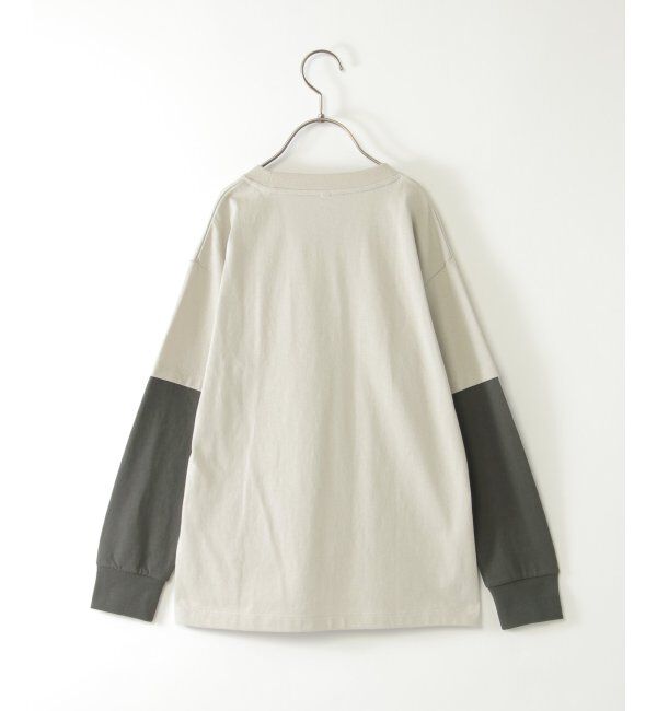 ikka kids「袖レイヤードロゴプリントロンT（120~160cm）」|Tシャツ・カットソー|