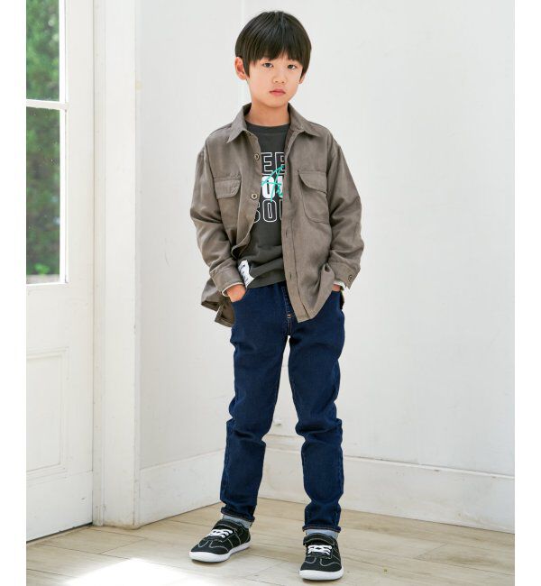 ikka kids「袖レイヤードロゴプリントロンT（120~160cm）」|Tシャツ・カットソー|
