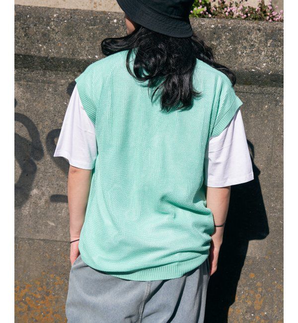 VENCE share style「【2点セット】メッシュニットベストアンサンブルTシャツ」|Tシャツ・カットソー|