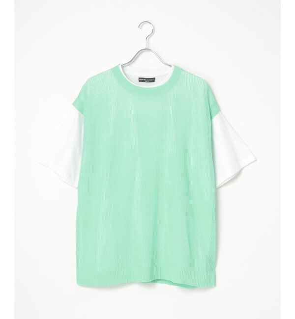 VENCE share style「【2点セット】メッシュニットベストアンサンブルTシャツ」|Tシャツ・カットソー|