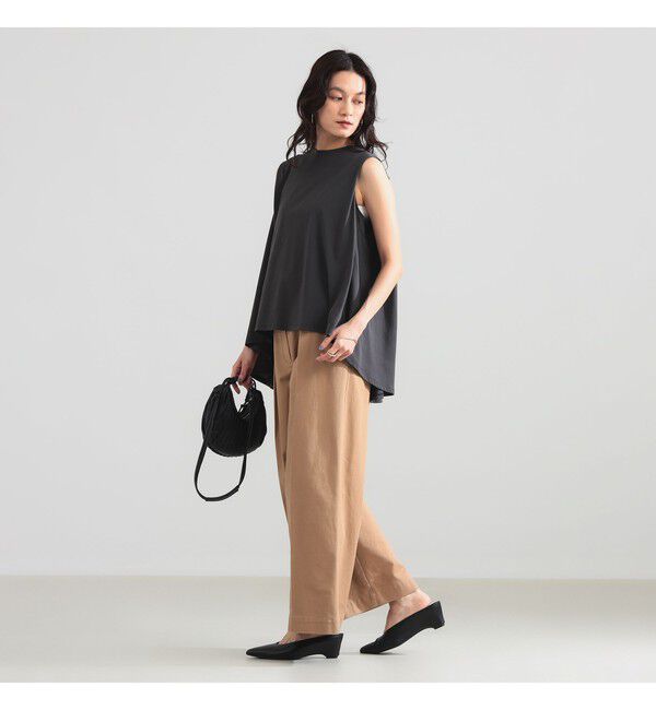 Demi-Luxe BEAMS 「コットン バックフレア ノースリーブ プルオーバー」|Tシャツ・カットソー|