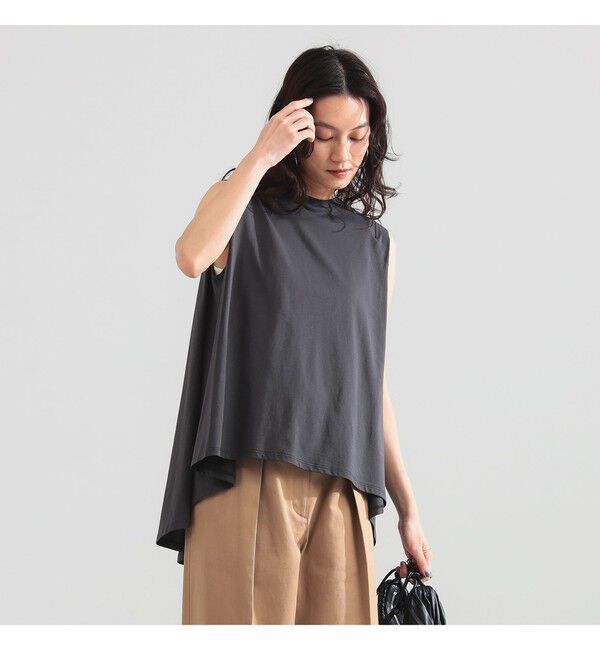 Demi-Luxe BEAMS 「コットン バックフレア ノースリーブ プルオーバー」|Tシャツ・カットソー|