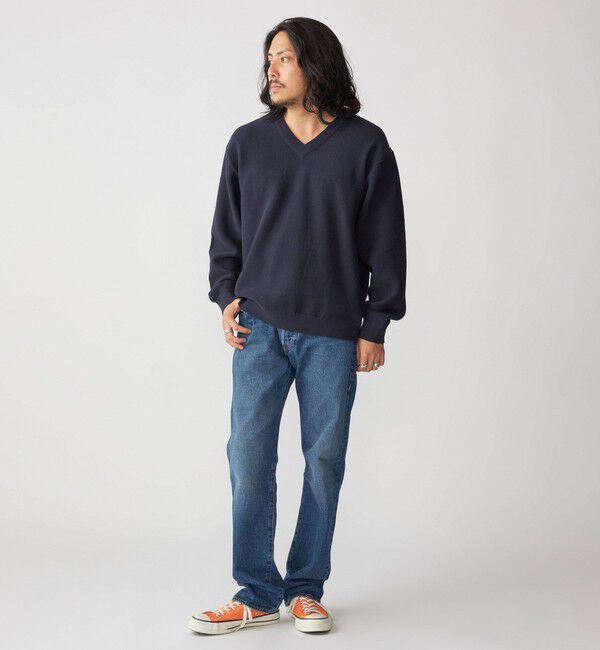 SHIPS「SHIPS:〈洗濯機可能〉SOLOTEX(R) コットン ピケ Vネック ニット」|ニット・セーター|