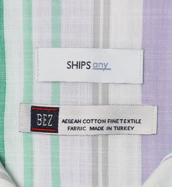 SHIPS any「SHIPS any: BEZ TEXTILE マルチカラー ストライプ / ソリッド  スタンドカラー シャツ◇」|シャツ・ブラウス|