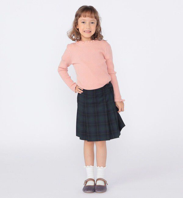 SHIPS KIDS「SHIPS KIDS:100～120cm /〈手洗い可能〉フリル リブ ニット」|Tシャツ・カットソー|