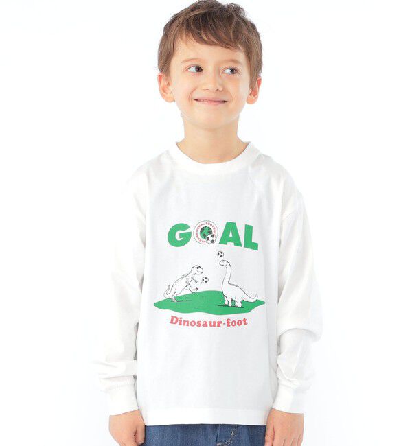 SHIPS KIDS「【SHIPS KIDS別注】ARCH＆LINE:100～130cm / 恐竜 長袖 Tシャツ」|Tシャツ・カットソー|ホワイト