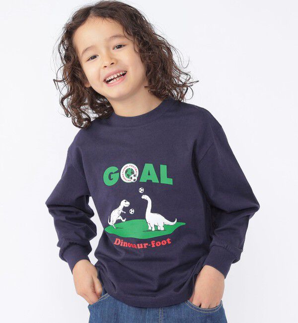 SHIPS KIDS「【SHIPS KIDS別注】ARCH＆LINE:100～130cm / 恐竜 長袖 Tシャツ」|Tシャツ・カットソー|