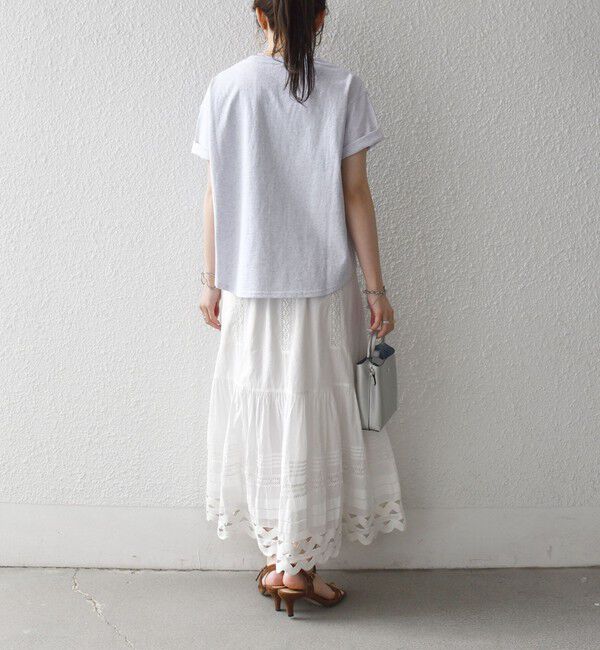 SHIPS any「【SHIPS any別注】THE KNiTS:〈洗濯機可能〉ラウンドヘム プリント ショート TEE」|Tシャツ・カットソー|