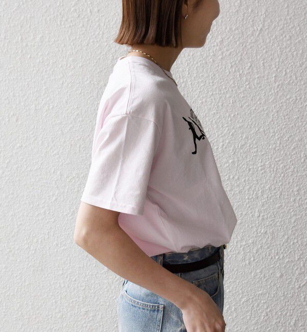 SHIPS any「【SHIPS any別注】THE KNiTS:〈洗濯機可能〉ラウンドヘム プリント ショート TEE」|Tシャツ・カットソー|