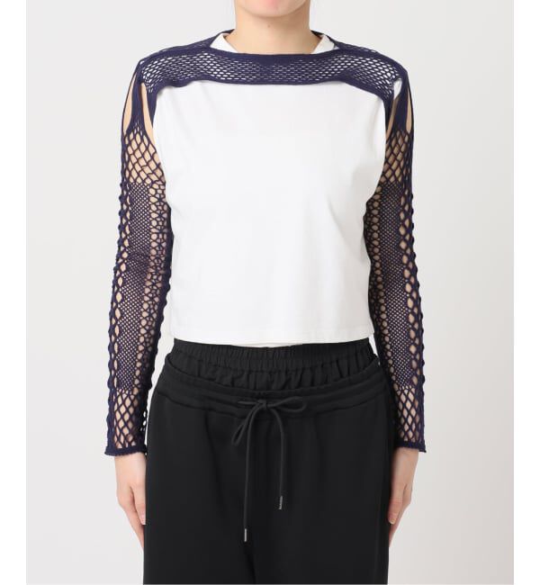  「EUCHRONIA STRETCH LACE SHORT TOP 261803：カットソー」|Tシャツ・カットソー|