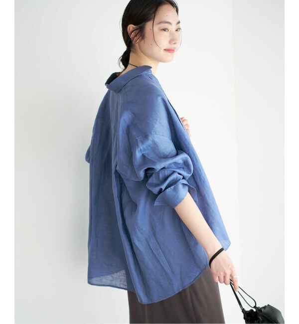Plage「Linen Tent Line シャツ」|シャツ・ブラウス|ブルー