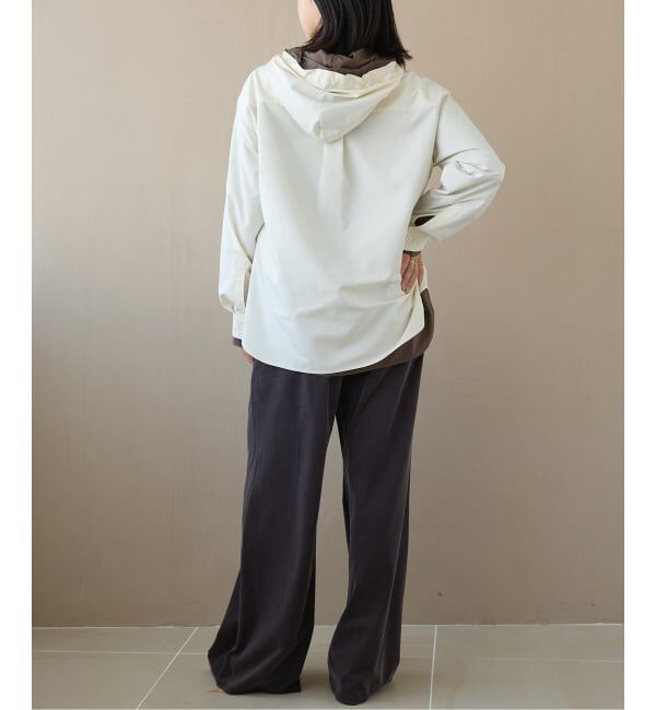 IENA LA BOUCLE「《洗濯機洗い可》IENA LA BOUCLE ライトタフタフーテッドシャツ」|シャツ・ブラウス|