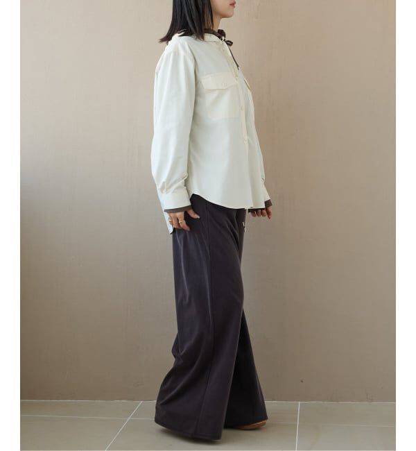 IENA LA BOUCLE「《洗濯機洗い可》IENA LA BOUCLE ライトタフタフーテッドシャツ」|シャツ・ブラウス|