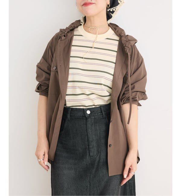 IENA LA BOUCLE「《洗濯機洗い可》IENA LA BOUCLE ライトタフタフーテッドシャツ」|シャツ・ブラウス|